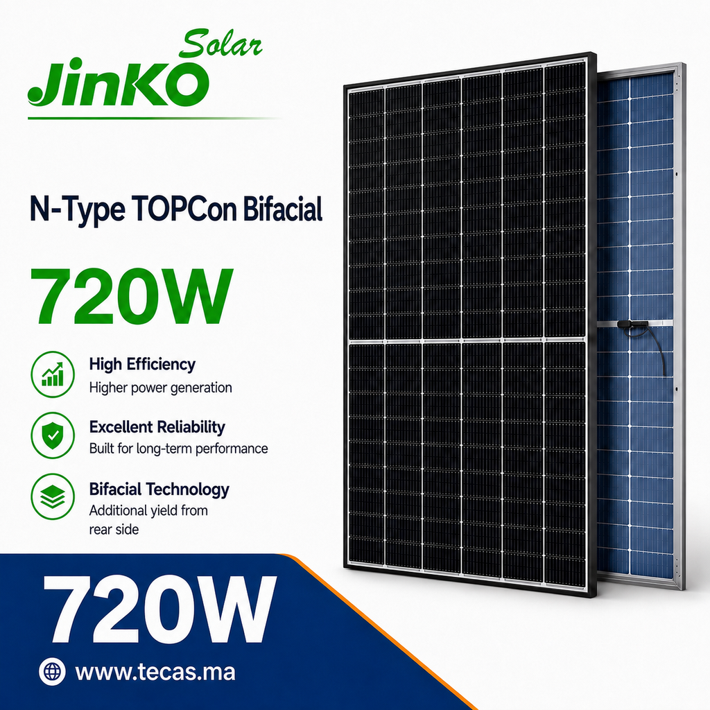 Panneaux Solaire Jinko (720W, Bifacial, N-Type TOPCon)